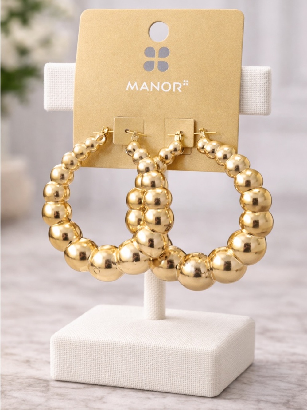 Gold Beaded Hoop Earrings - Bold Women’s Fashion